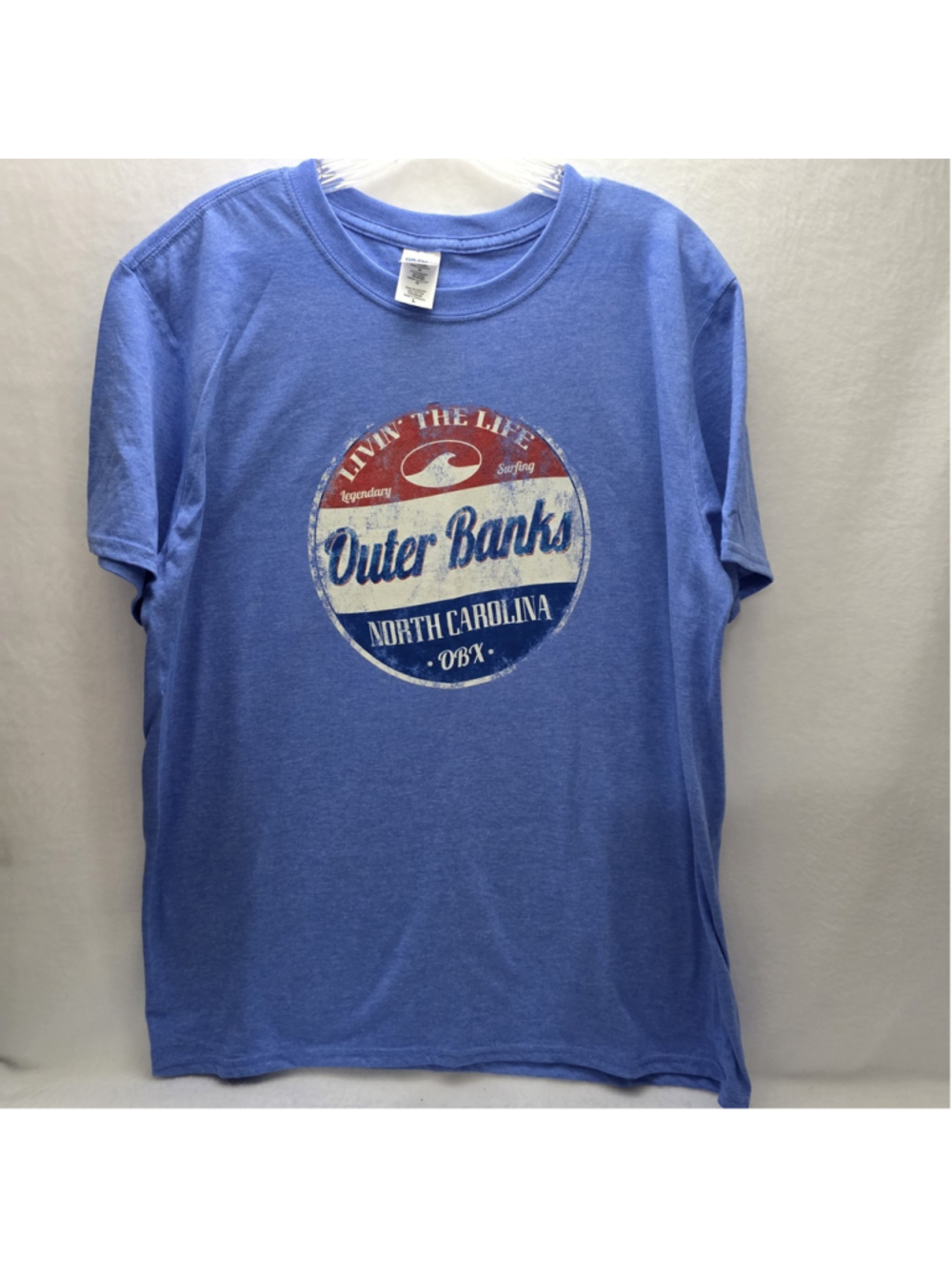 Outer Banks Shirt Mens L Graphic T Blue OBX Crew Super Wings North Carolina